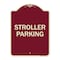 Signmission Designer Series Sign Stroller Parking, Burgundy Heavy-Gauge Aluminum Sign, 24" x 18", BU-1824-22831 A-DES-BU-1824-22831 - alternate 1